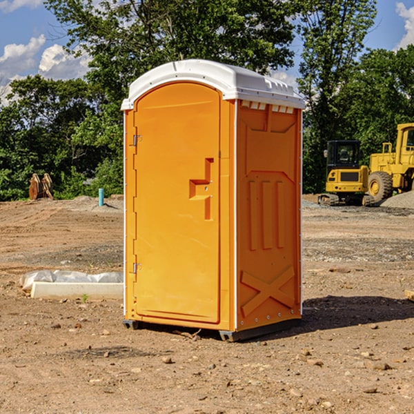 can i customize the exterior of the portable restrooms with my event logo or branding in Harshaw